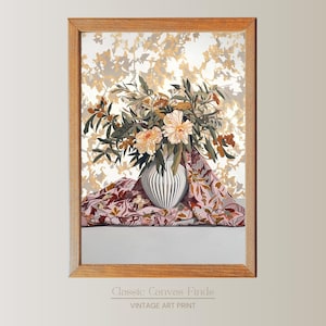 Neutral Floral Vase Art Print | Beige Botanical Still Life | Soft Earth Tone Digital Download | Elegant Printable Wall Decor