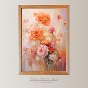 Bright Floral Printable Art – Digital Download Colorful Flower Bouquet, Modern Botanical Wall Decor, Spring Bloom Poster