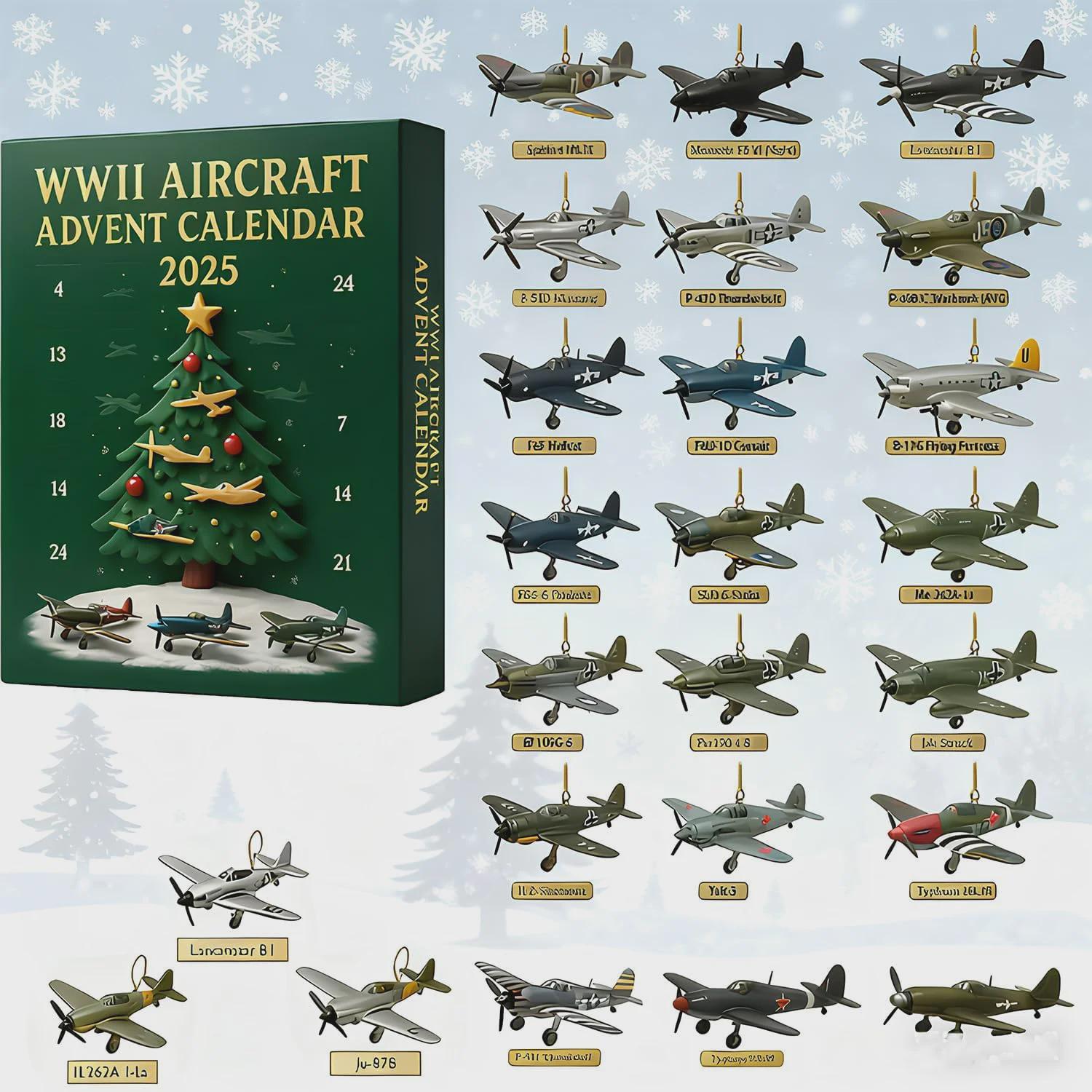 Discover 2D Aircraft Advent Calendar Christmas 2025, 24 Mini Acrylic Items,Fighter Countdown, Gift for Aviation Lovers & Military History Fans