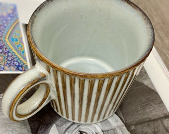 Taza con marca en relieve, Taza de cerámica retro, Taza para café con leche, Taza esmaltada en horno