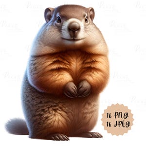Aquarel schattige Gophers clipart en posters, schattige Gophers, 16 jpeg-16 png, papers en clipart, digitale download voor commercieel gebruik