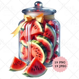 Aquarell von Wassermelone In einem Glas, Clipart & Poster, 19 PNG - 19 JPEG, Dateien, Aquarell Kunst, digitaler Download | Kommerzielle Nutzung.