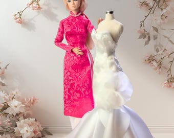 Cartamodello per abito da sera di Poppy Parker, modello Miss Vietnam (download digitale)