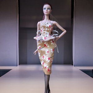 Poppy Parker peplum skirt set  for Fashion Royalty/ Integrity toys/Nuface 12.5&quot; fashion doll evening dress, realistic doll clothes