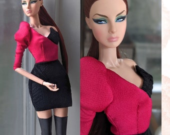 PDF digital sewing pattern Poppy Parker/Fashion Royalty/Nu.Face/ integrity toys 12.5" doll cocktail off shoulder dress, rare find