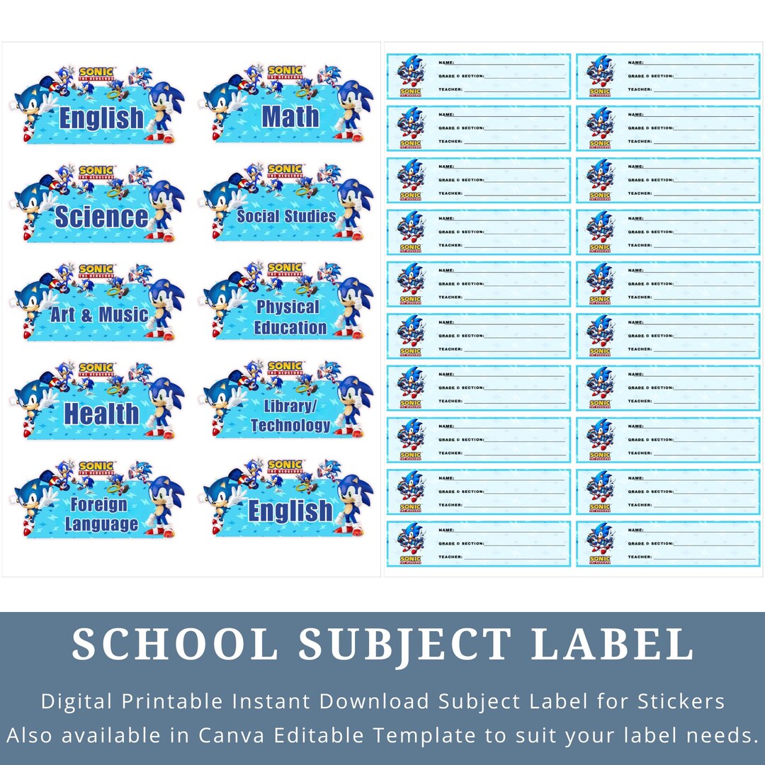 Cute Character Subject Labels | Canva Editable Template | Digital ...