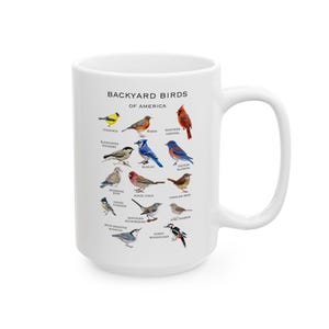 Birds of America Ceramic Mug - Nature Lover Gift, Unique Coffee Cup for Birdwatchers, Educational Drinkware, Perfect for Home or Office