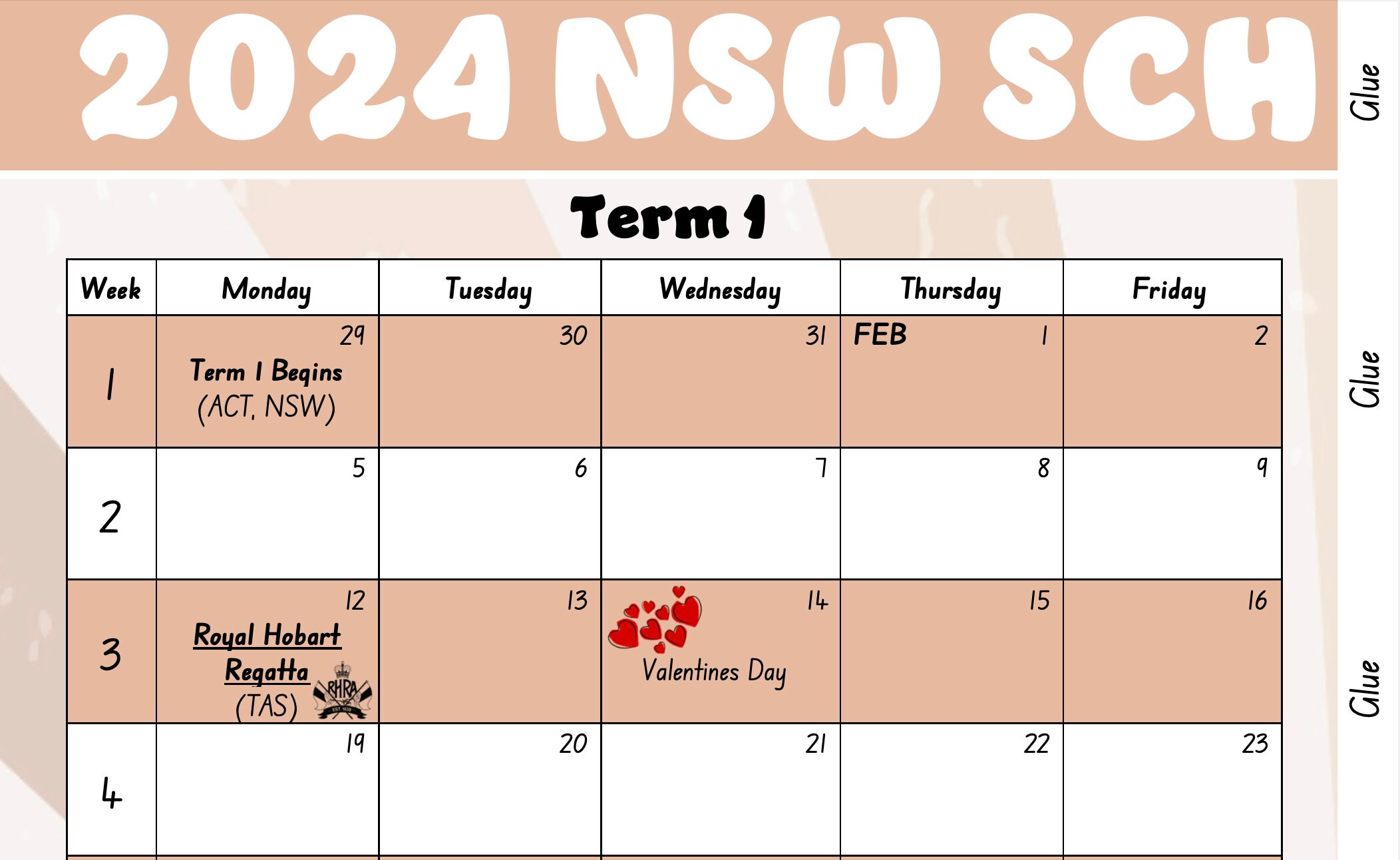 PRINTABLE 2025 NSW School Calendar Whole Year Public Holidays Key Teaching Dates Etsy