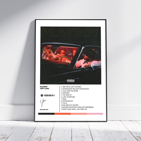 Tory Lanez PLAYBOY Album Cover Print Poster Minimalist Album Cover Poster, Album Prints, Digital Download