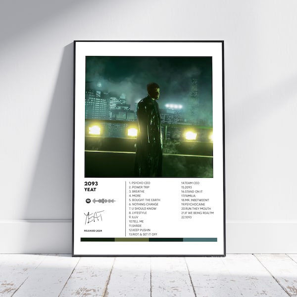 Yeat 2093 Album Cover Print Poster Minimalist Album Cover Poster, Album Prints, Digital Download