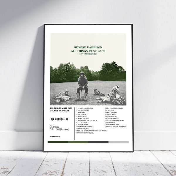 George Harrison All Things Must Pass Album Cover Print Poster Minimalist Album Cover Poster, Album Prints, Digital Download