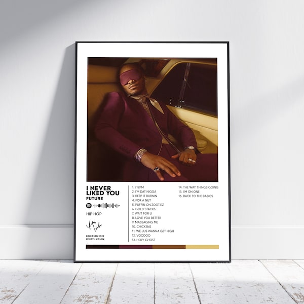 Future I Never Liked You Album Cover Print Poster Minimalist Album Cover Poster, Album Prints, Digital Download