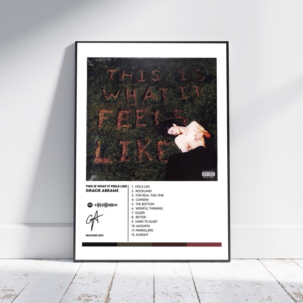 Gracie Abrams This Is what It Feels Like Album Cover Print Poster Minimalist Album Cover Poster, Album Prints, Digital Download