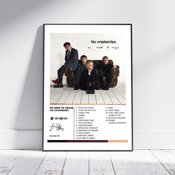 The Cranberries No Need To Argue Album Cover Print Poster Minimalist Album Cover Poster, Album Prints, Digital Download