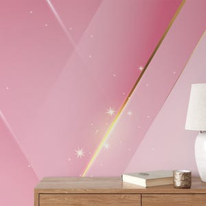 Pink Shades And Sparks Wallpaper, Luxury Geometric Peel & Stick Mural, Modern Abstract Wall Decor, Removable Home Wall Mural