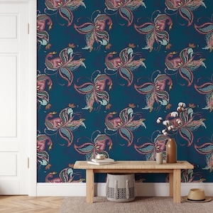 Abstract Paisley Butterflies Wallpaper, Mystical Butterfly Fantasy Peel & Stick Mural, Magical Wall Decor, Removable Wall Art, Dreamy Design