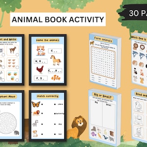 Printable Animal Activity Book for Kids- Digital Download, Educational Fun, Home Learning,Fun Learning Book,Animal Activity Book,