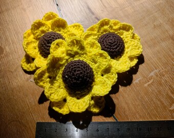 crochet pattern on a sunflower