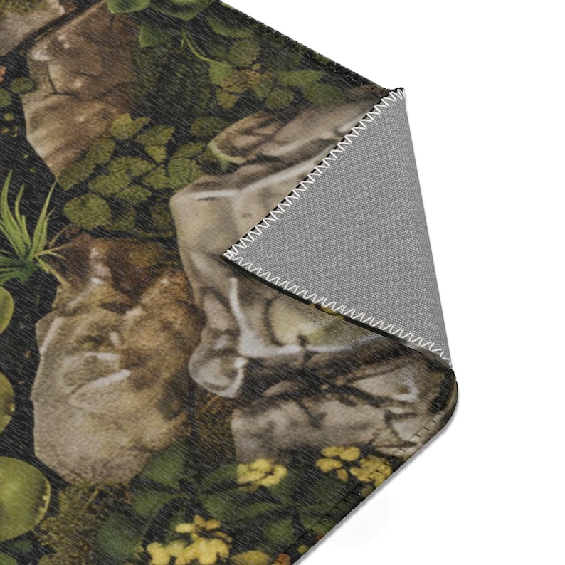 Koi Pond Area Rug | Biophilic Design | Koi Fish + Lily Pads | Outdoors Inside | Unique wedding gift for Nature Lovers | Easy-to-vacuum rug image 5