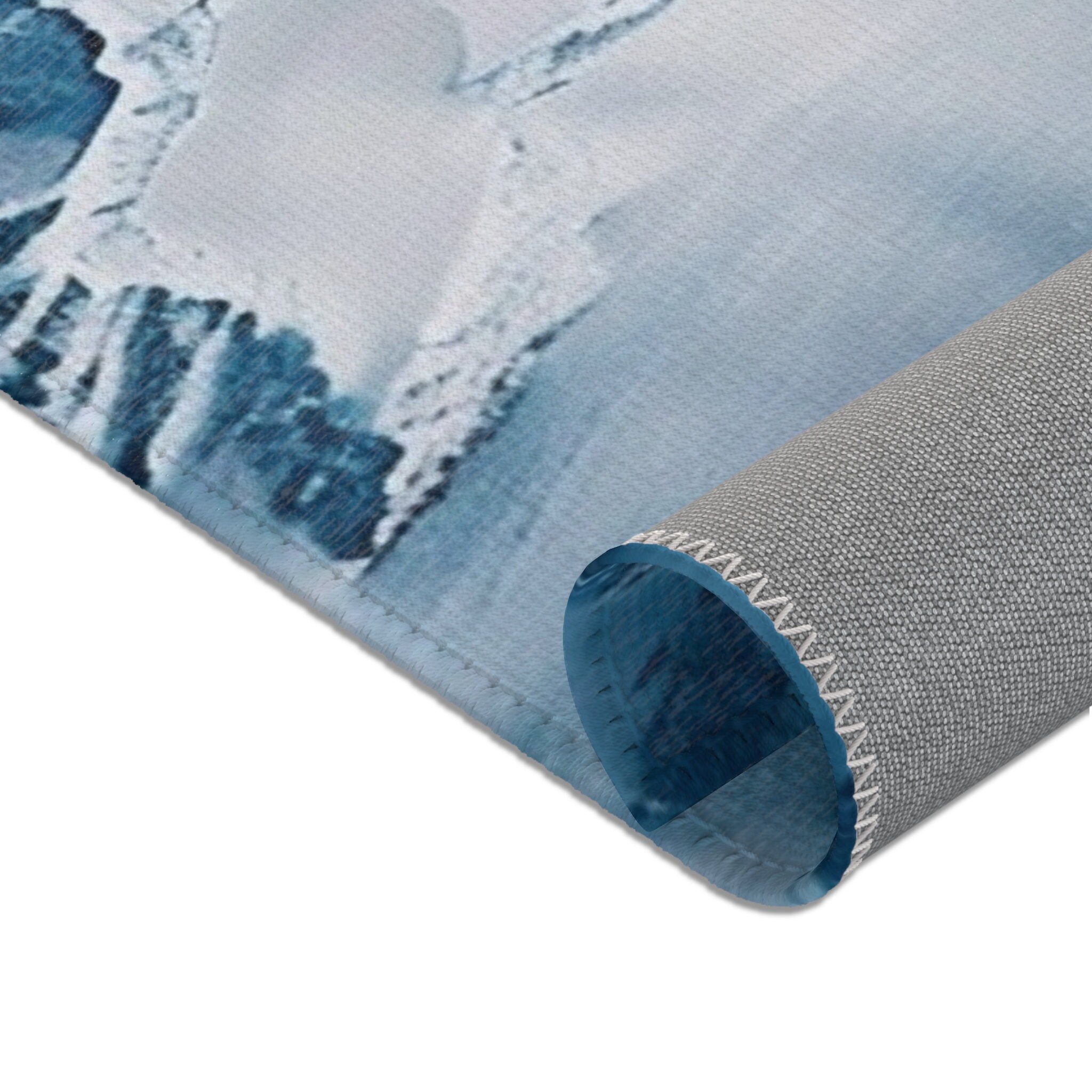 Overhead View Throw Rug Snowy Mountains Aerial View Rug | Soft, Polyester Chenille Rug ...