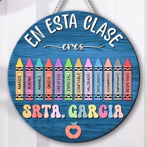 Personalized Maestra Door Sign, Spanish Teacher Gift, Back to School Gift for Latina Teacher, Maestra Bilingue Signs, Bilingual Teacher Gift