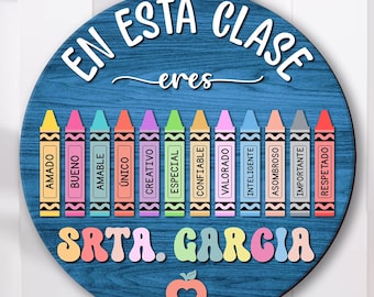 Personalized Maestra Door Sign, Spanish Teacher Gift, Back To School,For Latina Educator