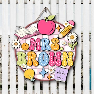 Personalized Teacher Gifts, 3D Teacher Door Sign, Teacher Welcome Sign, Classroom Door Sign, Back to School Gift, 1st Day of School Decor