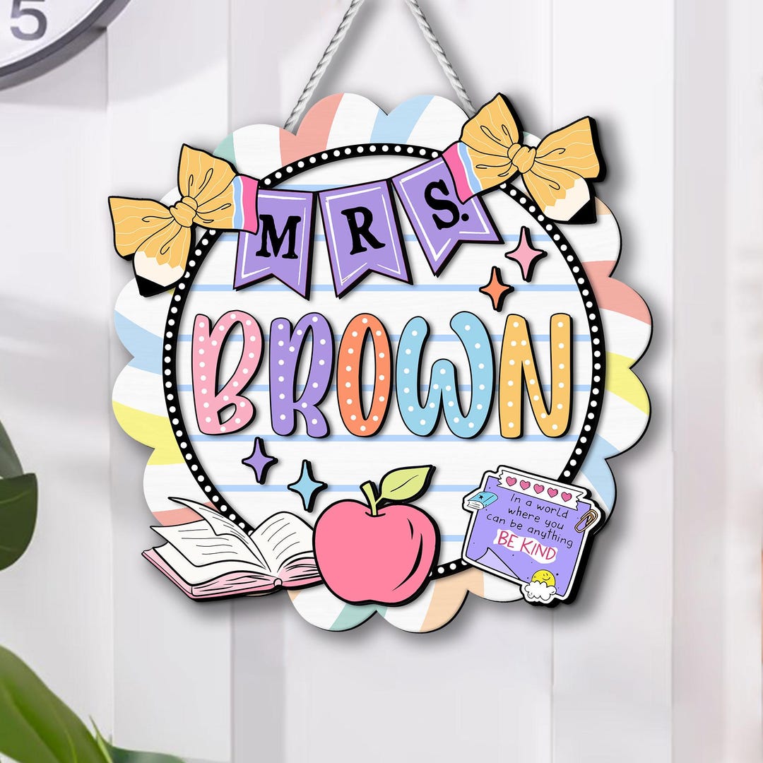 Custom 3D Teacher Name Door Hanger - Personalized Classroom Decor ...