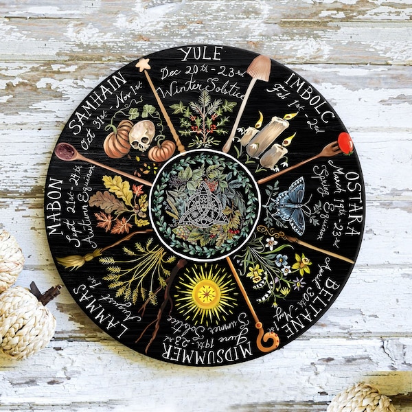 Wheel Of The Year, Pagan Calendar, Waldorf Calendar, Witchcraft, Wicca, Witch, Grimoire, Wiccan, Moon Phases, Witchy, Montessori Calendar