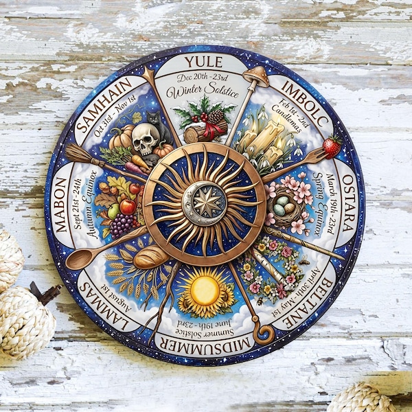 Wheel Of The Year, Pagan Calendar, Waldorf Calendar, Witchcraft, Wicca, Witch, Grimoire, Wiccan, Moon Phases, Witchy, Montessori Calendar