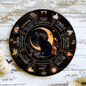 Wheel Of The Year, Pagan Calendar, Waldorf Calendar, Witchcraft, Wicca, Witch, Grimoire, Wiccan, Moon Phases, Witchy, Black Cat