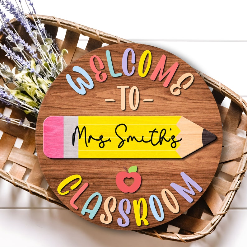 Custom 3D Teacher Door Sign, Back to School Sign, Personalized