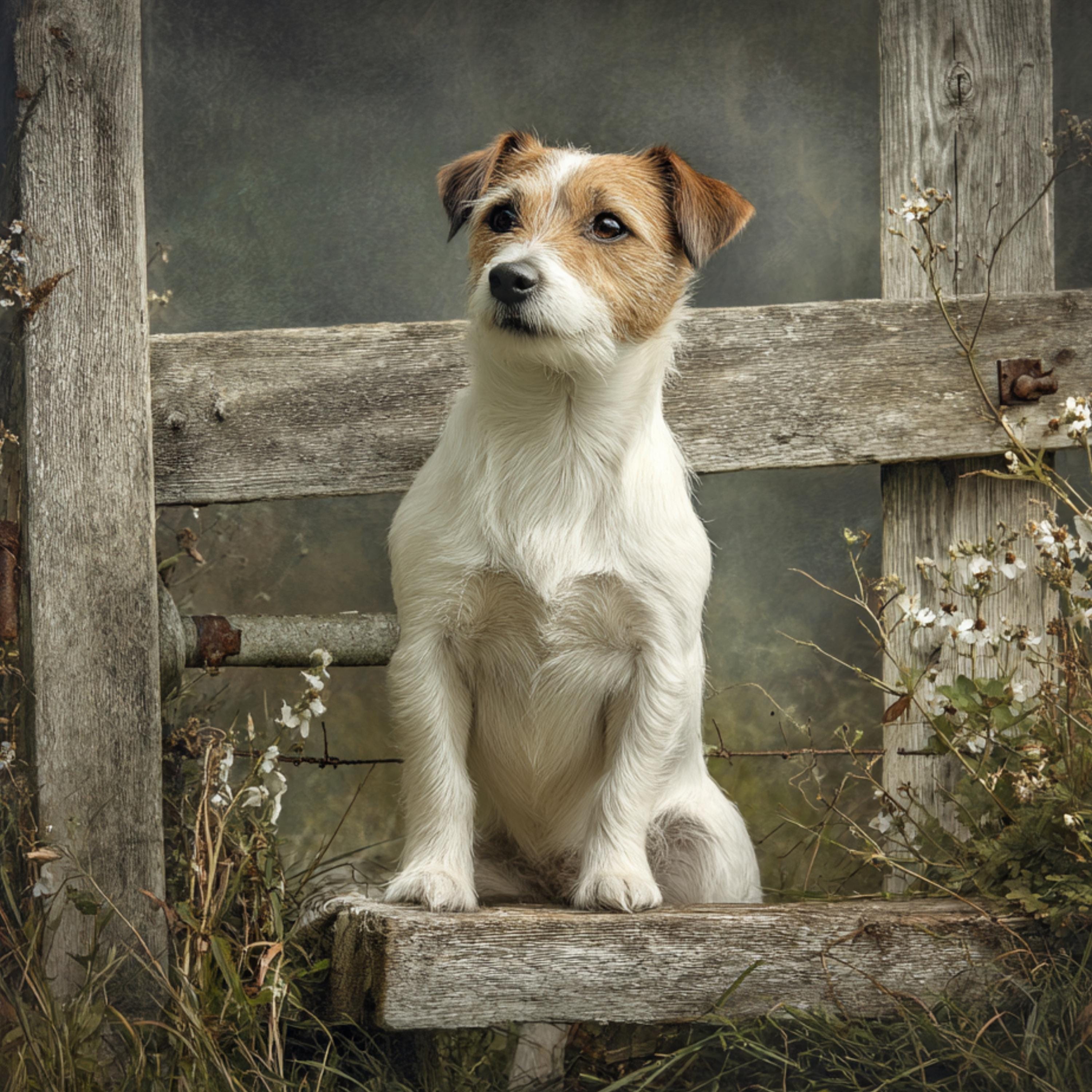 Targa Metallo Jack Russell 30x20cm - "Attenzione: Hier Wache Ich!" - Resistente Intemperie