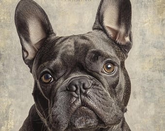 French Bulldog Portrait – Modern Dog Art Print (Instant Download)