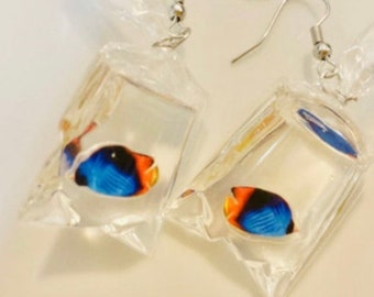 Fish in Bag earrings