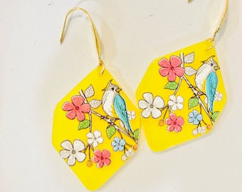 Bird on the tree earrings