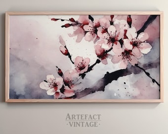Tableau fleurs de cerisier : oeuvres d'art printanières pour téléviseur à cadre Samsung (téléchargement numérique)