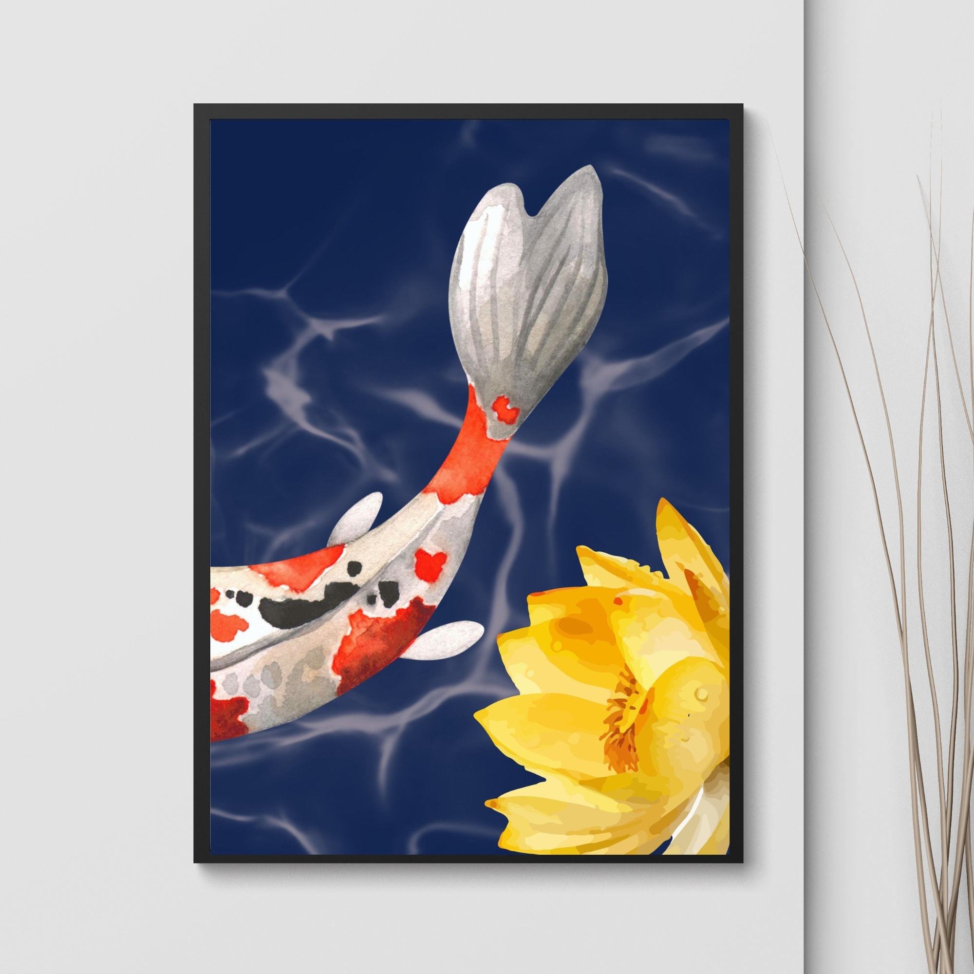 Japanese Koi Fish Wall Art | Set of 3 Japanese Prints | Tryptic Wall ...