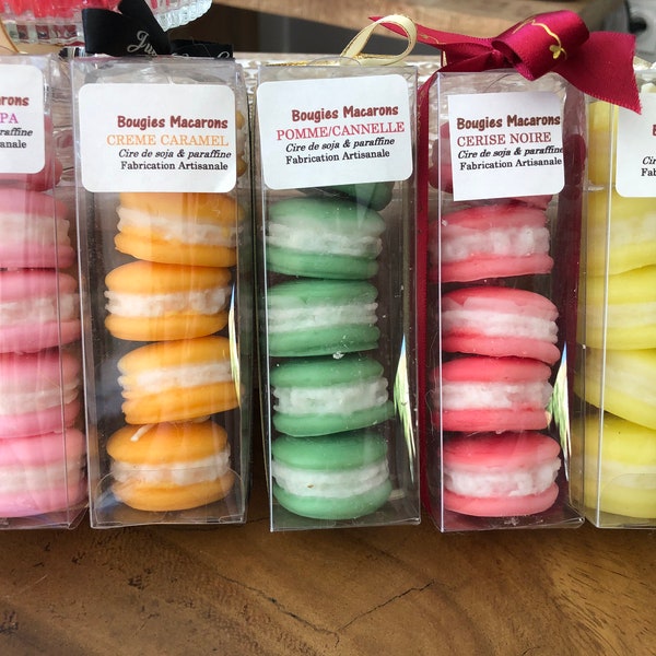 Coffret 5 bougies macarons