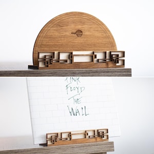 Vinyl Record Stand, Freestanding LP Display, &quot;PALISADE&quot;, Desk Vinyl Record Stand, Minimalist Standalone Vinyl Record Stand