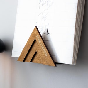 May include: A wooden record stand with the text "Now Playing" on it, holding a white vinyl record with the handwritten text "Pink Floyd The Wall". A black lamp with a round shade is in the background, and a turntable with a black vinyl record is in the foreground.