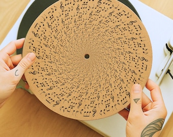 Cork Slipmat for Turntable – Handmade Vinyl Record Mat, DJ Slipmat Gift, Custom Audiophile Accessory, Gift for Vinyl Lover