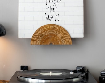Vinyl Record Holder, Wall Mount - TOMMY - Now playing, Hand-painted Wooden Vinyl Record Stand