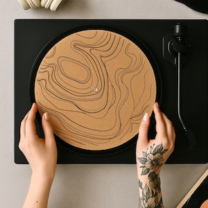 Cork Slipmat for Turntable – Handmade Vinyl Record Mat, DJ Slipmat Gift, Custom Audiophile Accessory, Gift for Vinyl Lover