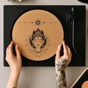 Cork Slipmat for Turntable – Handmade Vinyl Record Mat, DJ Slipmat Gift, Custom Audiophile Accessory, Gift for Vinyl Lover