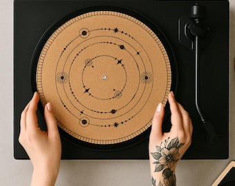 Cork Slipmat for Turntable – Handmade Vinyl Record Mat, DJ Slipmat Gift, Custom Audiophile Accessory, Gift for Vinyl Lover