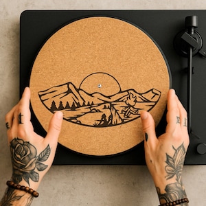 Cork Slipmat for Turntable – Handmade Vinyl Record Mat, DJ Slipmat Gift, Custom Audiophile Accessory, Gift for Vinyl Lover
