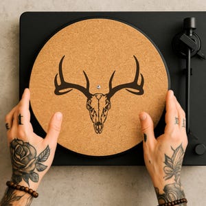 Cork Slipmat for Turntable – Handmade Vinyl Record Mat, DJ Slipmat Gift, Custom Audiophile Accessory, Gift for Vinyl Lover