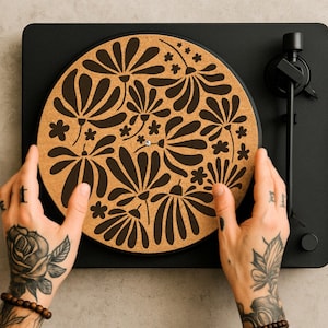 Cork Slipmat for Turntable – Handmade Vinyl Record Mat, DJ Slipmat Gift, Custom Audiophile Accessory, Gift for Vinyl Lover