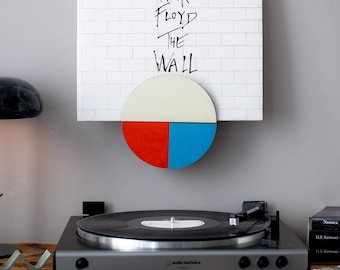 Vinyl Record Holder, Wall Mount - OTIS - Hand-painted Wooden Vinyl Record Stand